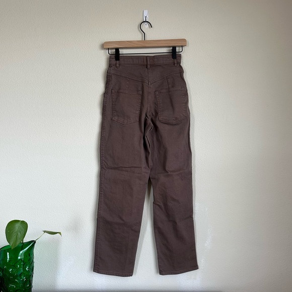 Aritzia Wilfred Free Archer Brown High Rise Straight Leg Jeans - Picture 9 of 12